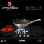 BERLINGERHAUS Sada pánví s mramorovým povrchem 3 ks 20 cm / 24 cm / gril 28 Carbon Metallic Touch Line
