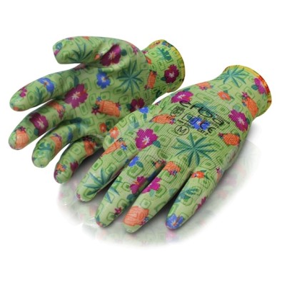 Zahradní rukavice M polyesterové potažené nitrilem