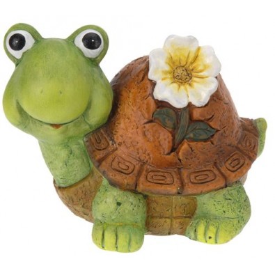 Zahradní dekorace želva s květinou, velká