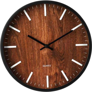 Nástěnné hodiny 30 cm tmavé dřevo