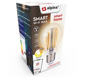 ALPINA Chytrá žárovka LED WIFI bílá stmívatelná E27 806LM