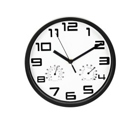 Nástěnné hodiny s teploměrem a vlhkoměrem 25 cm bílá