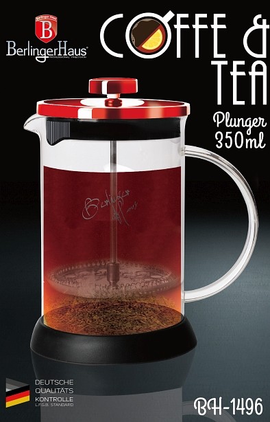 BERLINGERHAUS Konvička na čaj a kávu French Press 350 ml  Burgundy Metallic Line