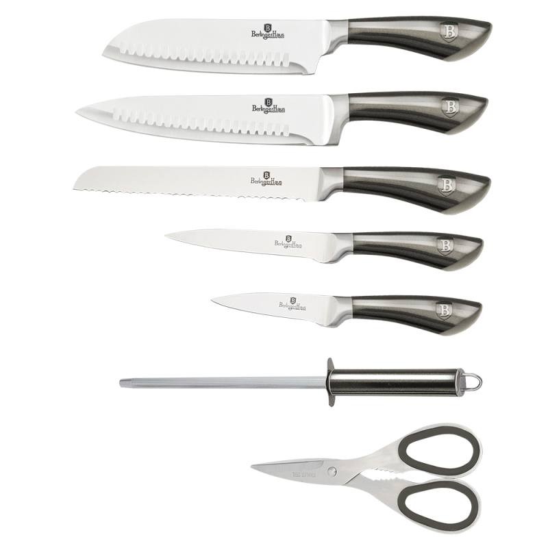 BERLINGERHAUS Sada nožů ve stojanu 8 ks nerez Carbon Metallic Line