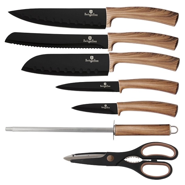 BERLINGERHAUS Sada nožů ve stojanu s nepřilnavým povrchem Forest Line Ebony Maple 8 ks