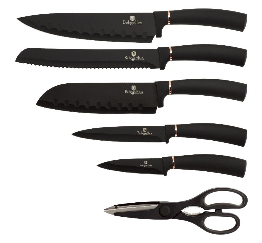 Sada nožů ve stojanu 7 ks Black Rose Collection