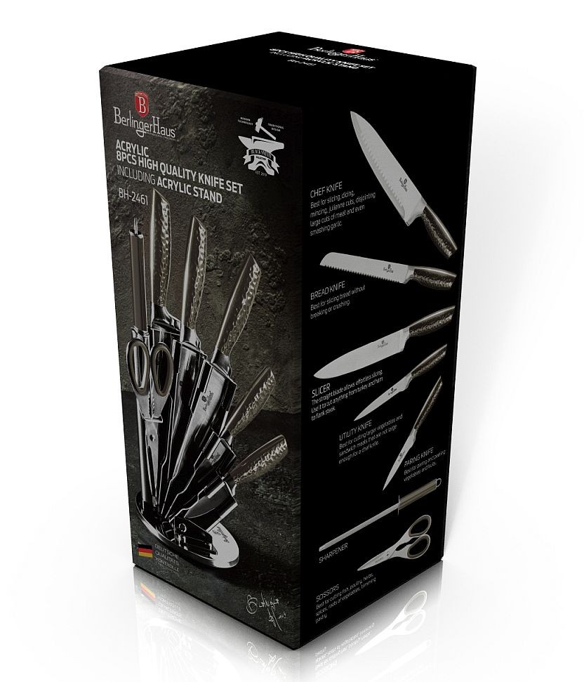 BERLINGERHAUS Sada nožů ve stojanu 8 ks Carbon PRO Line BlackSmith