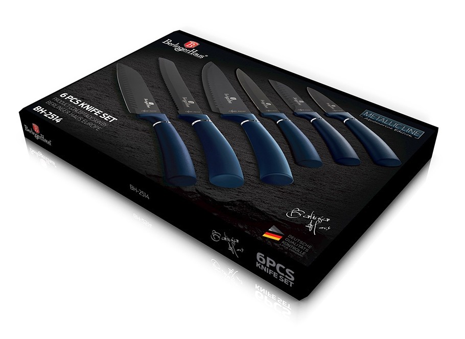 BERLINGERHAUS Sada nožů s nepřilnavým povrchem 6 ks Aquamarine Metallic Line