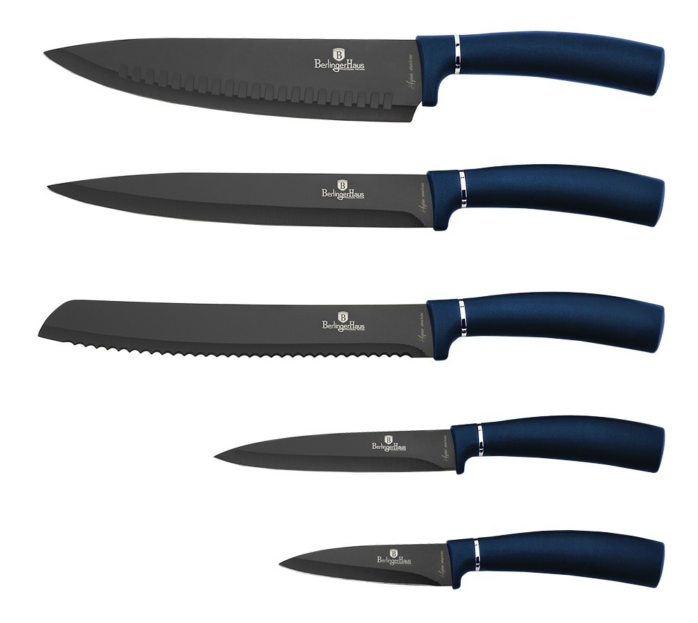 BERLINGERHAUS Sada nožů s magnetickým stojanem 6 ks Aquamarine Metallic Line