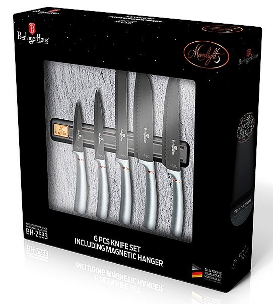 BERLINGERHAUS Sada nožů s magnetickým držákem 6 ks Moonlight Edition