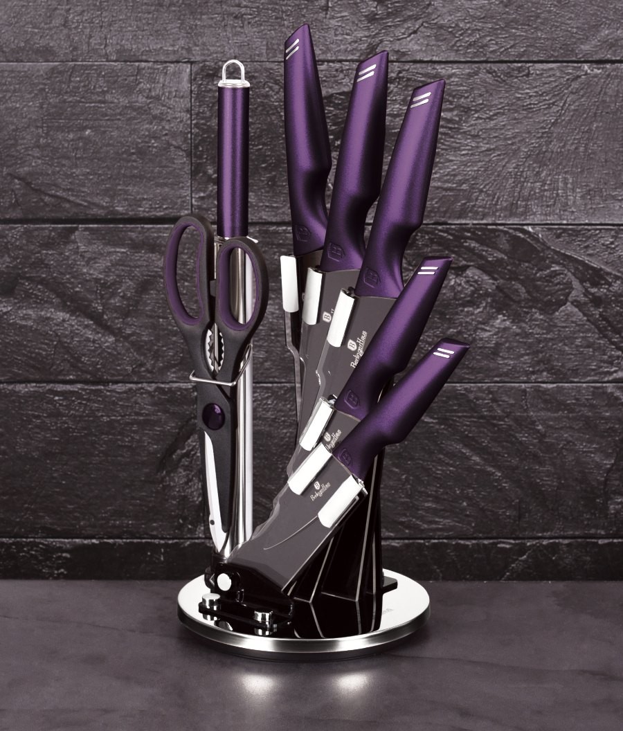 Sada nožů ve stojanu 8 ks Purple Eclipse Collection