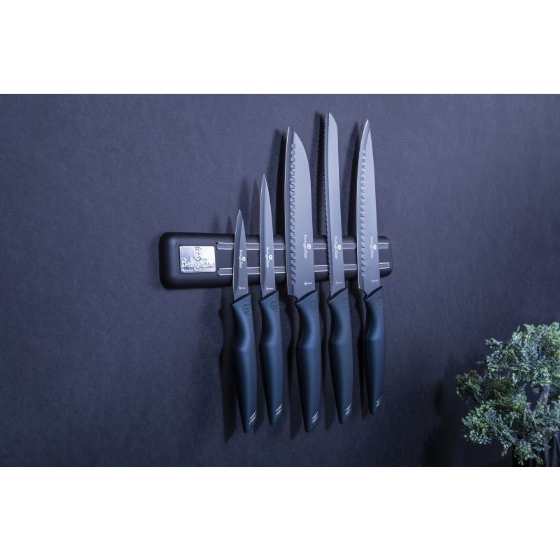 Sada nožů s magnetickým držákem 6 ks Aquamarine Metallic Line