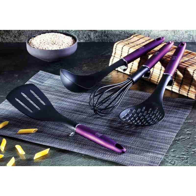 Kuchyňské náčiní s nástěnným držákem 7 ks Purple Eclipse Collection
