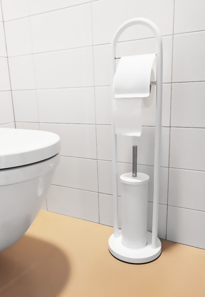 Držák na toaletní papír a WC kartáč nerez 80 cm