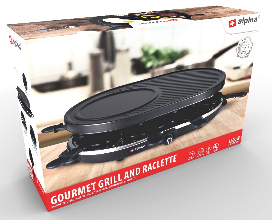 Elektrický gril + raclette multifunkční 1200W