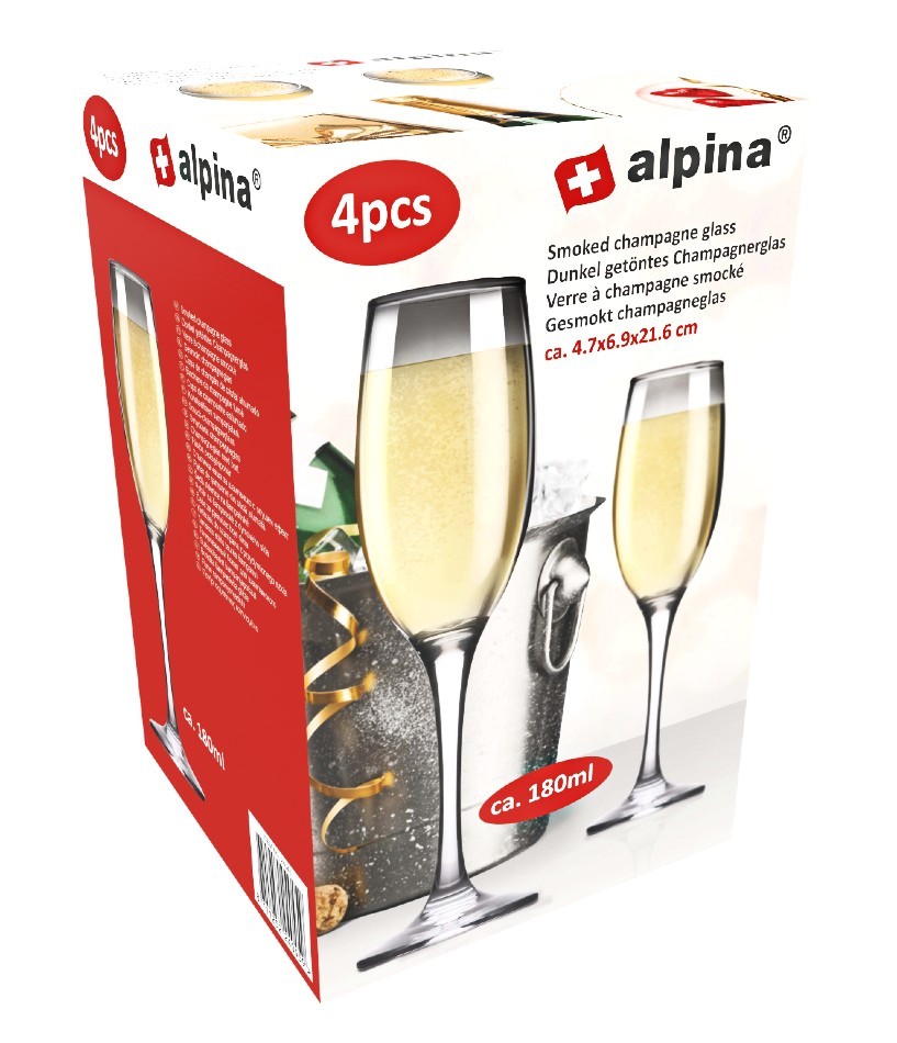 ALPINA Sklenice na šampaňské sada 4 ks kouřová