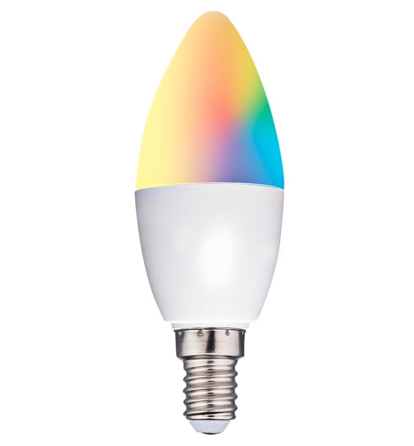 Chytrá žárovka LED RGB WIFI bílá + barevná E14