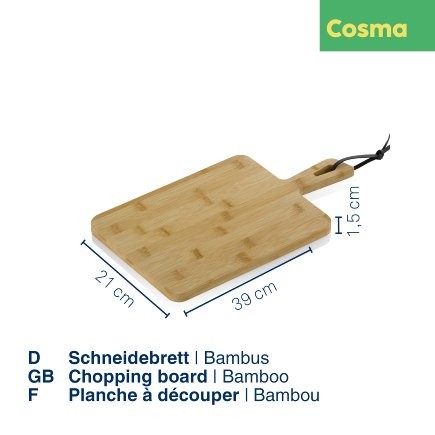 Prkénko Cosma bambus světle hnědé 39,0x21,0x1,5cm