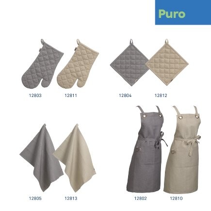 Zástěra Puro 55%bavlna/45%len šedá 85,0x70,0cm