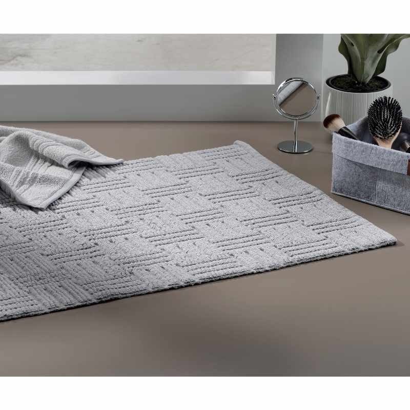 Koupelnová předložka Leana 80x50 cm bavlna žula šedá