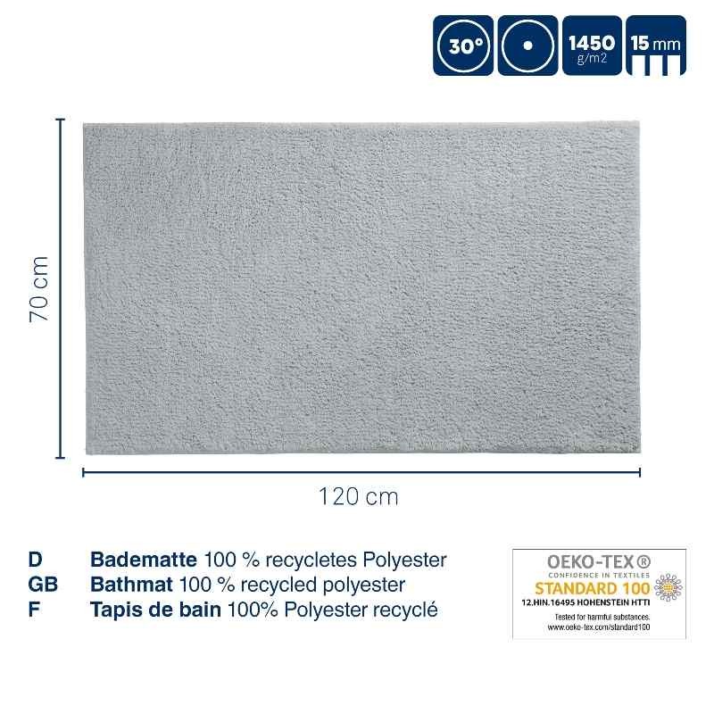 Koupelnová předložka Maja 120x70 cm polyester šedá
