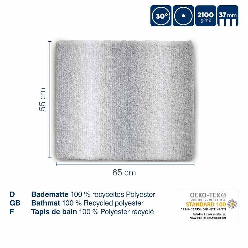 Koupelnová předložka Ombre 65x55 cm polyester šedá
