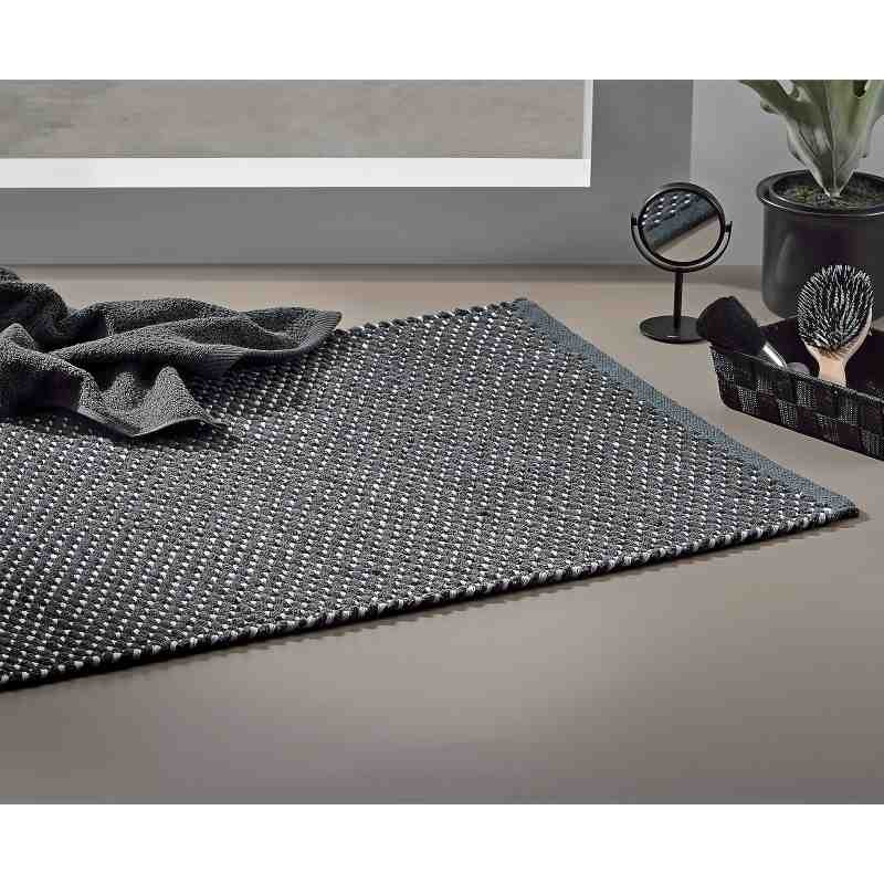 Koupelnová předložka Miu směs bavlna/polyester kámen šedá 80,0x50,0x1,0cm