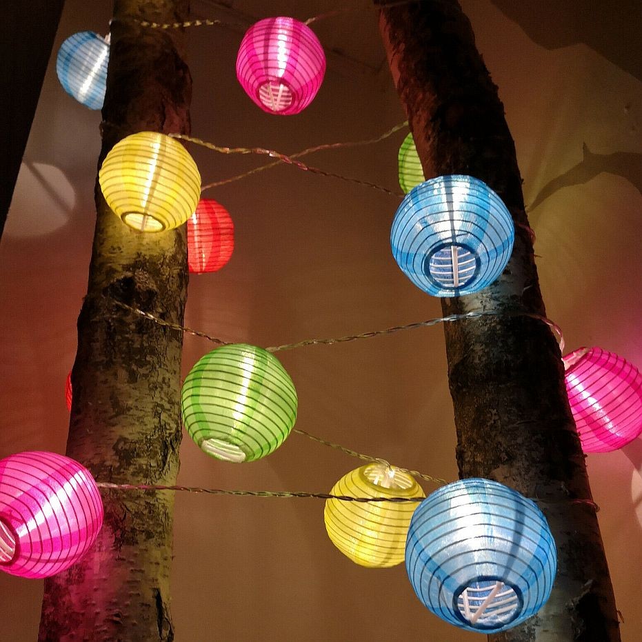 PROGARDEN Světelný řetěz LED PARTY barevné lampiónky 20 žárovek
