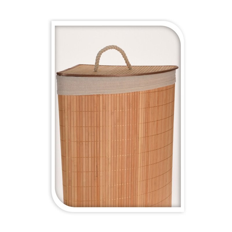 Koš na prádlo rohový bambus 35 x 35 x 60 cm