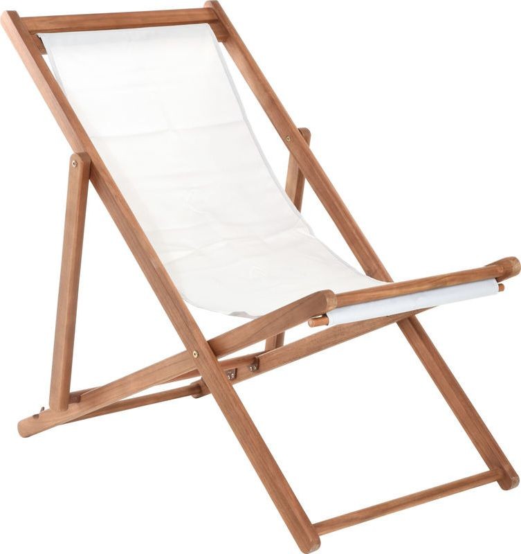 Lehátko zahradní židle skládací akátové dřevo PORTO bílá