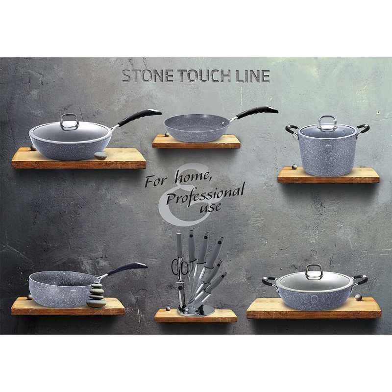 Sada nádobí s mramorovým povrchem 13 ks Gray Stone Touch Line