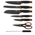 BERLINGERHAUS Sada nožů ve stojanu 8 ks Granit Diamond Line černá/oranžová