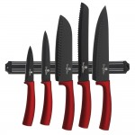 BERLINGERHAUS Sada nožů s nepřilnavým povrchem a magnetickým držákem Burgundy Metallic Line 6 ks