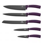 BERLINGERHAUS Sada nožů v magnetickém stojanu 6 ks Purple Metallic Line