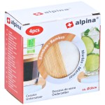 ALPINA Podtácky dřevěné / mramor sada 4 ks kruh