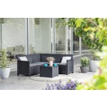 Zahradní nábytek Keter Elodie 5místný set s úložným stolem grafitový