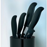KELA Sada kuchyňských nožů 5 ks ve stojanu ACIDA černá