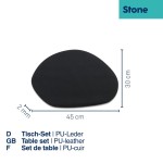 KELA Podtácky pod hrnec Stone PU kůže tmavě šedá 4 kusy 12,0x10,0x0,2cm
