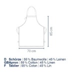 Zástěra Puro 55%bavlna/45%len šedá 85,0x70,0cm