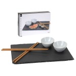 EXCELLENT Sushi set porcelán/břidlice/bambus sada 7ks