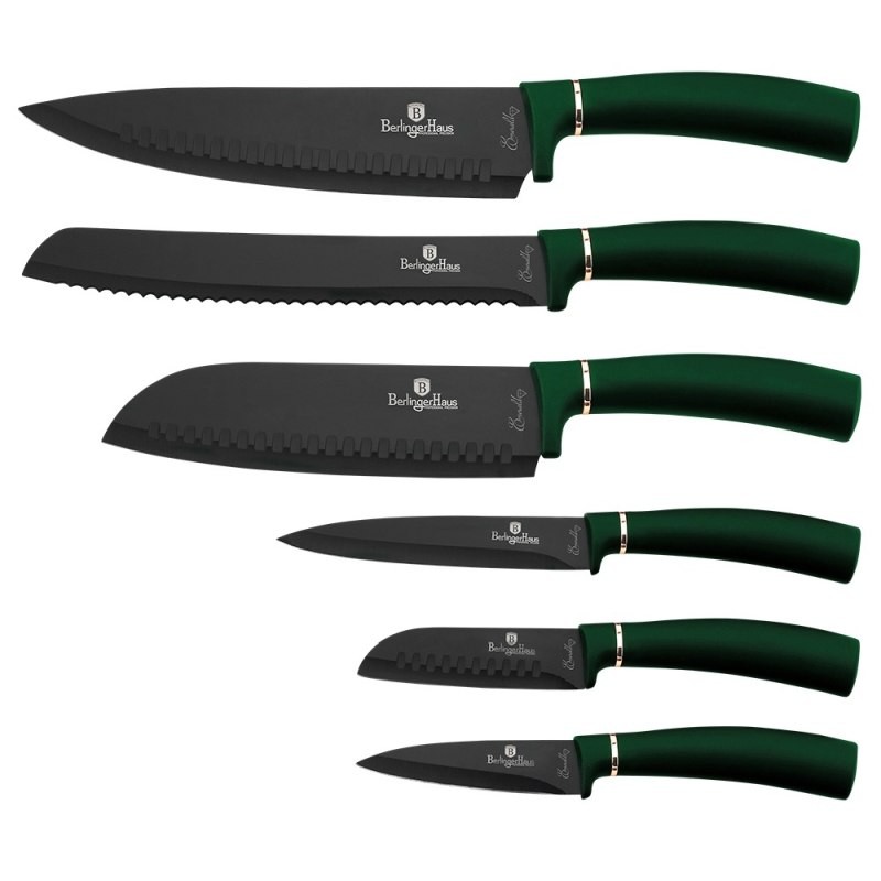 Sada nožů s nepřilnavým povrchem 6 ks Emerald Collection BH-2511
