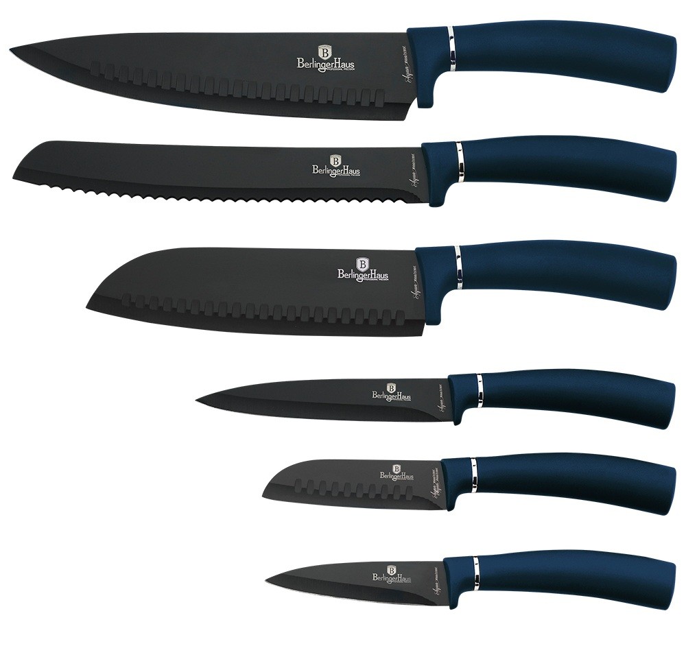 Levně BERLINGERHAUS Sada nožů s nepřilnavým povrchem 6 ks Aquamarine Metallic Line BH-2514