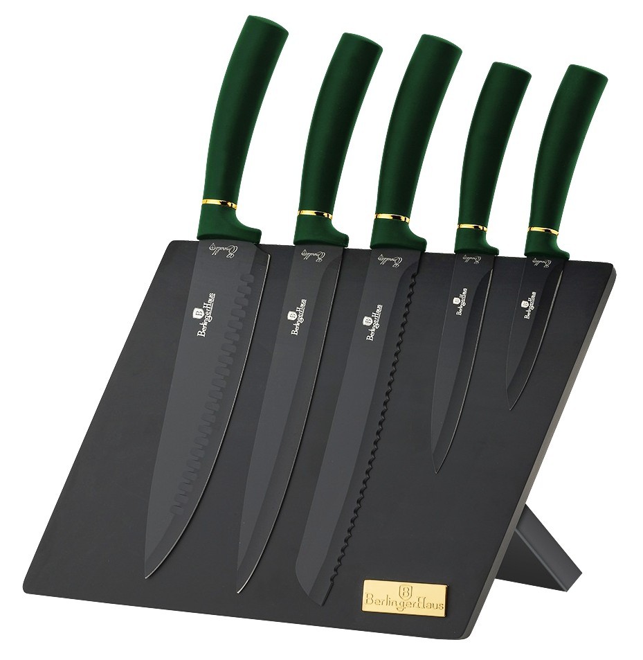Levně BERLINGERHAUS Sada nožů v magnetickém stojanu 6 ks Emerald Collection BH-2518