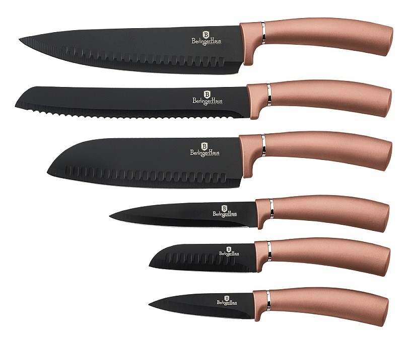 Levně BERLINGERHAUS Sada nožů s nepřilnavým povrchem 6 ks Rosegold Metallic Line BH-2543