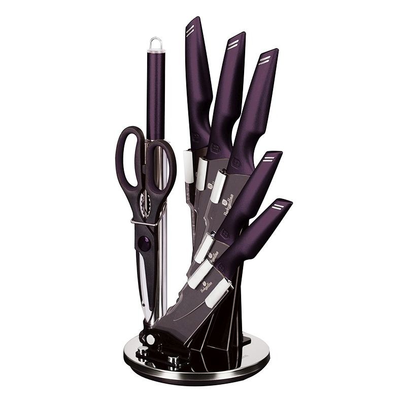 Levně BERLINGERHAUS Sada nožů ve stojanu 8 ks Purple Eclipse Collection BH-2587