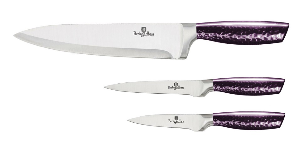 Levně BERLINGERHAUS Sada nožů nerez 3 ks Purple Eclipse Collection BH-2675