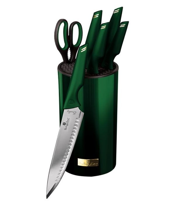Levně BERLINGERHAUS Sada nožů nerez 7 ks Emerald Collection ve stojanu BH-2794