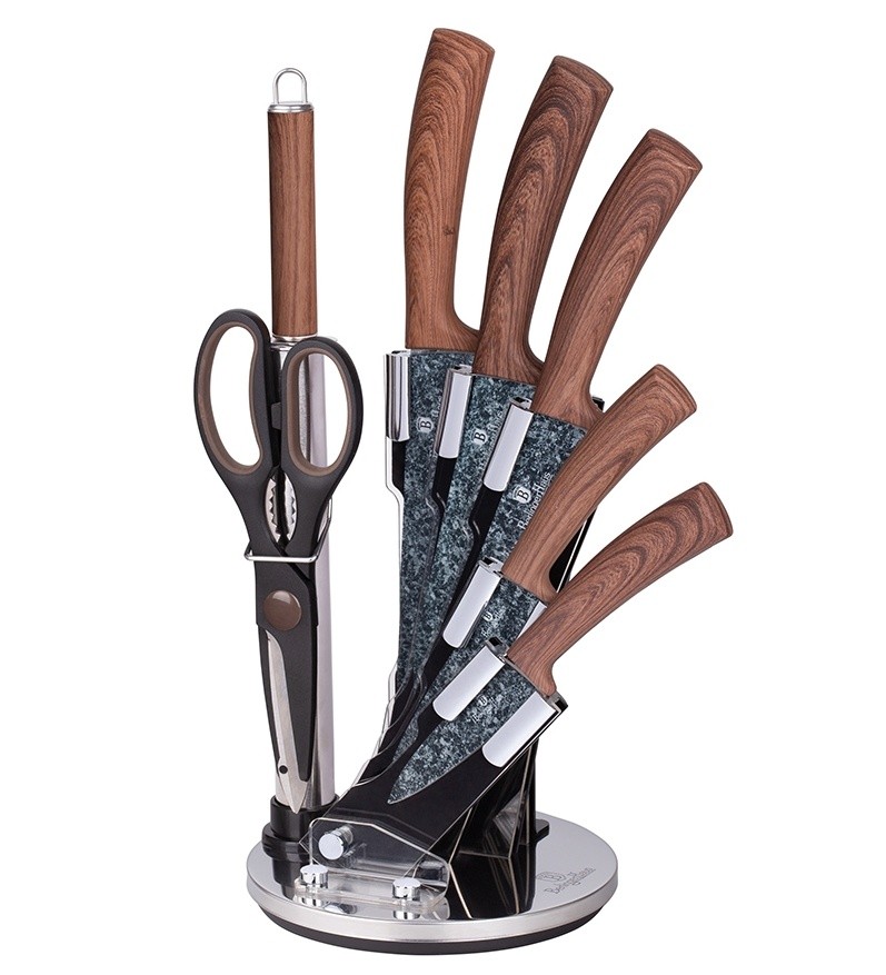 Levně BERLINGERHAUS Sada nožů ve stojanu s nepřilnavým povrchem 8 ks Original Wood BH-2836