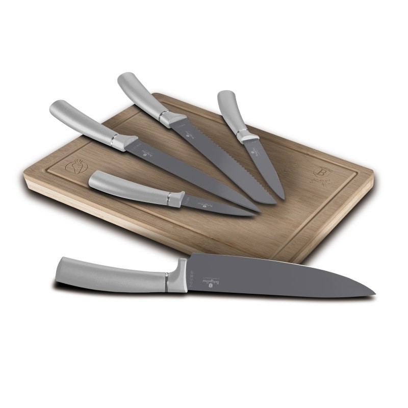 Sada nožů s nepřilnavým povrchem a prkénkem 6 ks Aspen Collection
