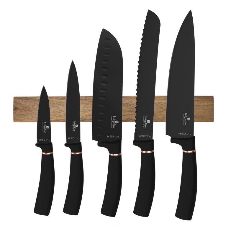 Sada nožů s magnetickým držákem 6 ks Black Rose Collection